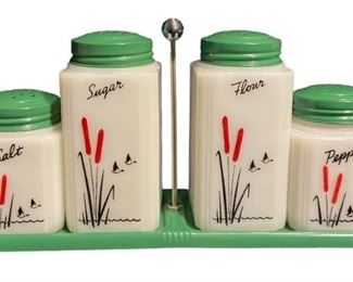 Vintage TIPP CITY Cattail Shaker Set w/ Original Box
