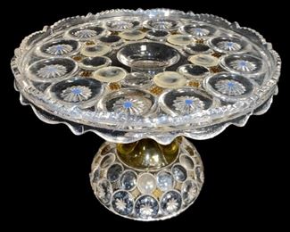 EAPG Jeweled Moon & Star Cake Plate IMPERIAL
