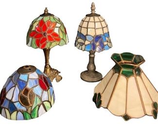 Collection Small Stained Glass Lamp Shades and Bases

