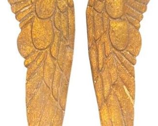 Carved Wood Angel Wings Gold Gilt
