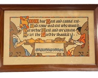 Arts & Crafts Olde English Dinner Prayer Print
