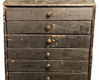 1900's Metal & Wood Multi Unit Drawer Cabinet
