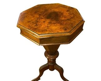 19th C English Octagonal Sewing Table
