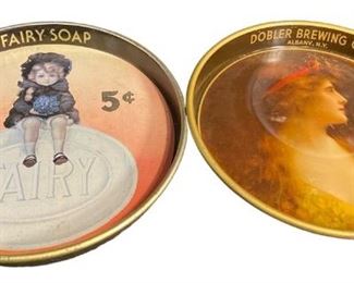 2 Antique Advertising Trays
