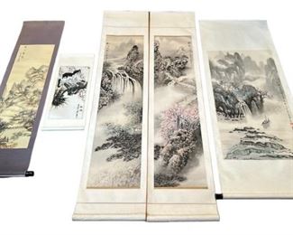 Collection Chinese Scrolls Cat, Scenery
