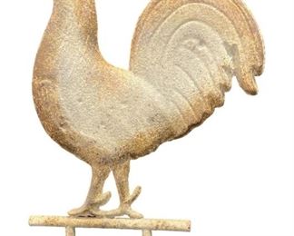 American Folk Art Rooster Weathervane on Base

