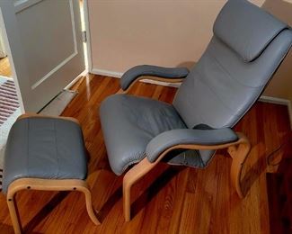 Bentwood armchair and footstool