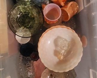 Vintage anchor hocking , bubble glass, depression glass