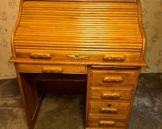 Oak roll top desk