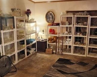 crystal , glass , antique depression glass, Indiana amber glass , fenton milk glass , 