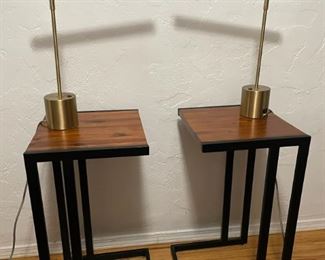 Bedside table set and West Elm lamp set
