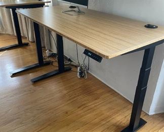 Jarvis bamboo standing desk, rectangle top, 60 in x 30 in, power upgrade, with programmable memory settings