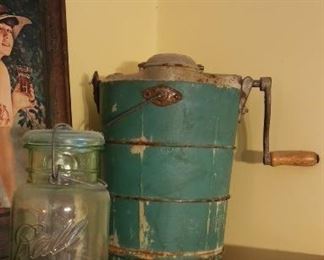Vintage Ice Cream Churn Hand Turn