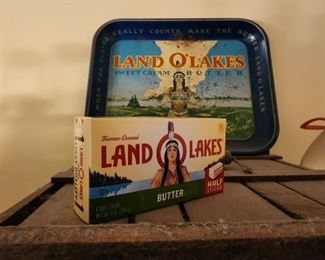 Vintage Land O' Lakes Tray & Butter Box