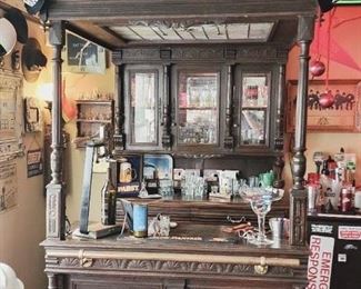 Overall Measurements: Height from bottom to Top Decoration is 98" Width is 55 1/2" Depth is 69" (This is front to back & Floor to Top