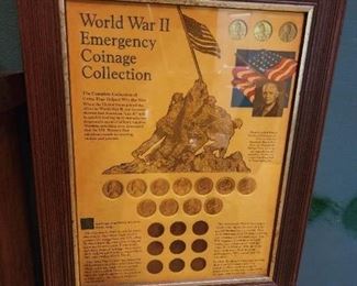 World War II Emergency Coinage Collection Framed