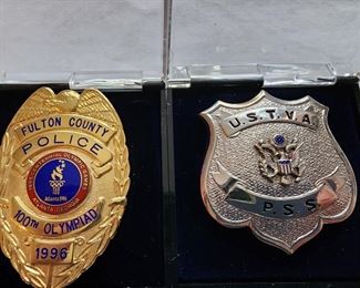 Left: Fulton County GA Sheriff’s 1996 Olympic Badge