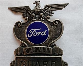 Ford Motor Company Security Guard badge from th Willow Run plant in Michigan. Closed in 2010 and mostly demolished in 2014.