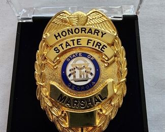 State of Georgia Honorary Fire Marshal badge.