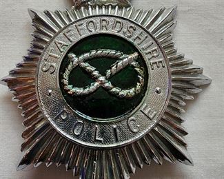 Staffordshire England Police Bobby hat badge.