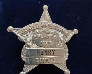 National Sheriff’s Association Junior Deputy Sheriff’s League badge for Henry County Sheriffs Office. These badges were primarily given to young boys who registered their bicycles with the SO.