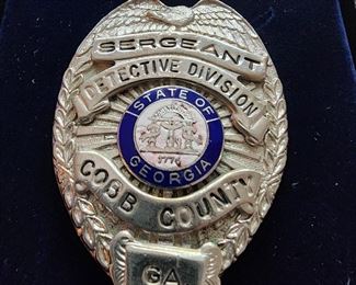 Cobb County Georgia Detective’s Division Sergeant’s badge.