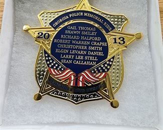 2013 Georgia Police Memorial Ride badge.