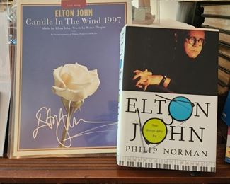 Elton John autographed items
