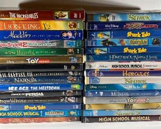 HKT004 Lot of Thirty Kids DVDs Including Disney No Streaming Fees!
