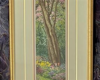 “SPRING GARDEN” ARNOLD ALANIZ ARTIST PROOF FRAMED SIZE: 22 1/2” x 12 1/2” 