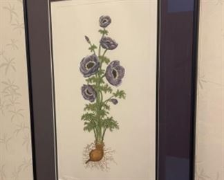 MARTHA HINSON FLORAL PRINT 68/750 FRAMED SIZE 23” x 16” 