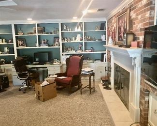 Office furniture and books 