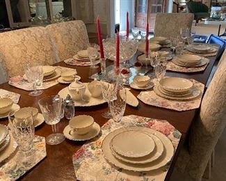Lenox dinnerware and Waterford crystal
