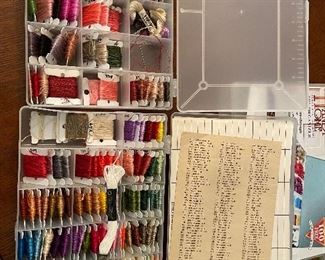 Assortment of cross=stitch thread