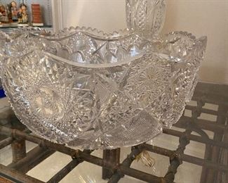 HUGE cut glass bowl