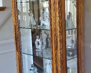 Fine Curio cabinet with glass sides and shelves. Contents are not for sale