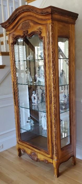 Fine Curio cabinet with glass sides and shelves. Contents are not for sale