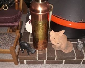 Polished copper fire extinguisher
