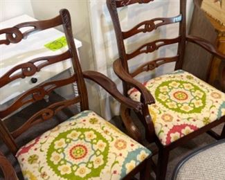 Set of 4 Mahogany chairs. Newly reupholstered!