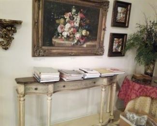 Artwork and sofa/side wall table