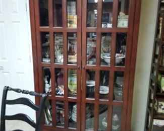 Stunning 7' glass door front cabinet.  