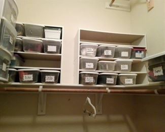 Platic tubs w/ lids....organization for sure!