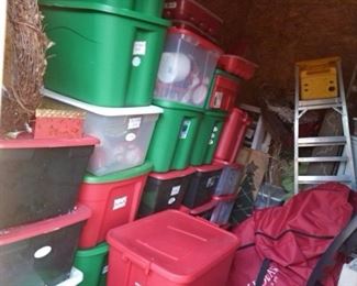 Christmas Decor in Bins