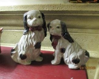 Pair ceramic dogs.  No marks