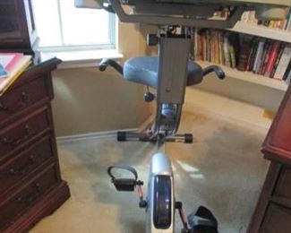 Exercise bike with work desk
