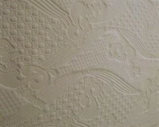 Close up view of King bed topper