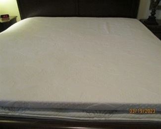 King bed.  Shown with mattress and 2" foam topper.