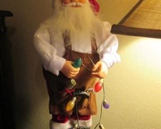 Santa with string of lights