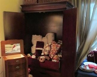 Armoire cabinet and Jewelry chest.