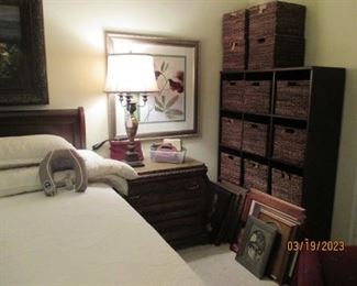 Storage cabinet and baskets.  Frames